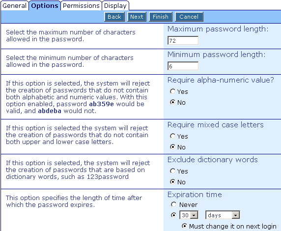 Password Configuration